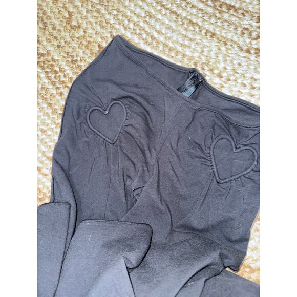SKIMS cotton jersey heart cut out flared leggings in black size small - Picture 3 of 3